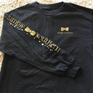 Simply Southern Christmas Black Long Sleeve Med
